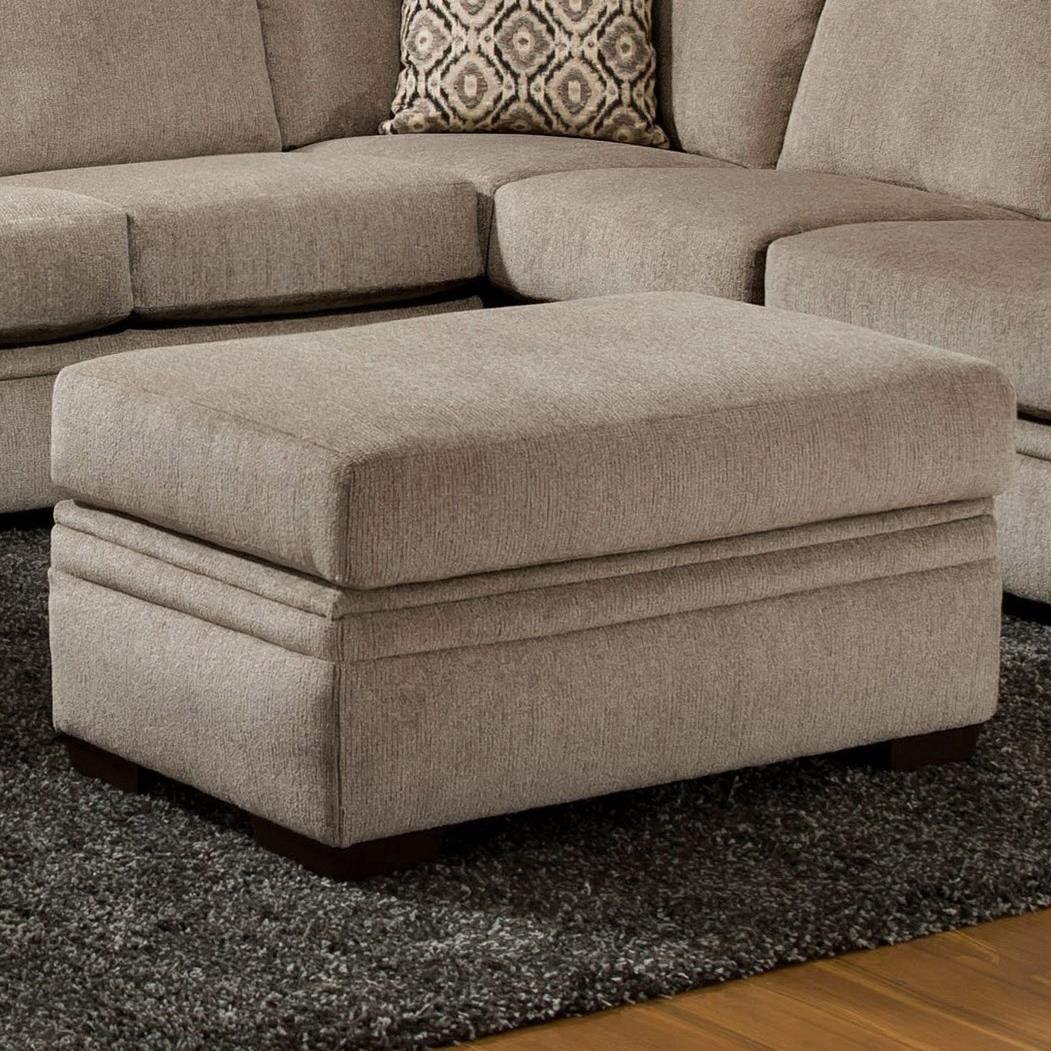 Alej Cornell 35218 SMALL CORNELL PEWTER STORAGE OTTOMAN 7 Day Furniture Ottomans